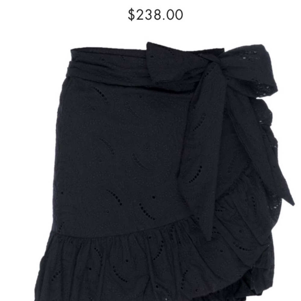 NWT MISA Los Angeles Eden Skirt Black Embroidered Eyelet